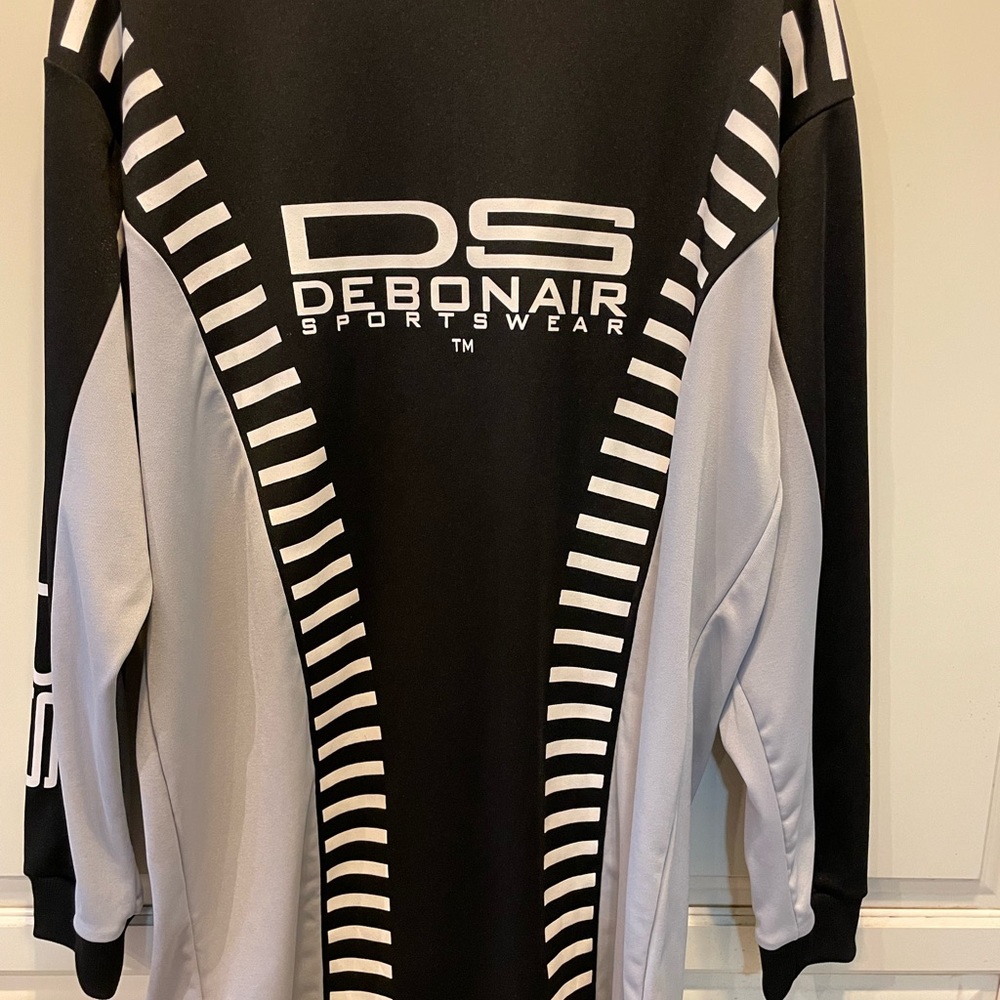 DS Debonair Mens Pullover Shirt Size Medium w/stretch Black/White